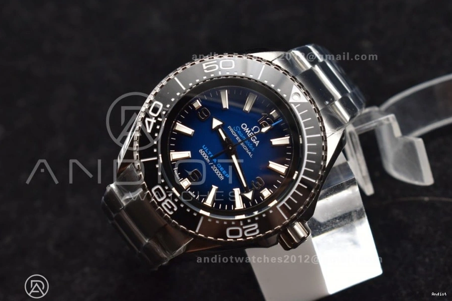 1:1 Black Edition SS TF Seamaster on A2824 Ceramic Blue Bezel Bracelet Best Dial Deep 6000M SS Ultra 0103